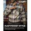 imageCQR Mens All Cotton Flannel Shirt Long Sleeve Casual Button Down Plaid Shirt Brushed Soft Outdoor Tactical Work ShirtsPlaid Affogato