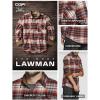 imageCQR Mens All Cotton Flannel Shirt Long Sleeve Casual Button Down Plaid Shirt Brushed Soft Outdoor Tactical Work ShirtsPlaid Burgundy