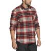 imageCQR Mens All Cotton Flannel Shirt Long Sleeve Casual Button Down Plaid Shirt Brushed Soft Outdoor Tactical Work ShirtsPlaid Burgundy