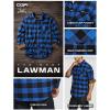 imageCQR Mens All Cotton Flannel Shirt Long Sleeve Casual Button Down Plaid Shirt Brushed Soft Outdoor Tactical Work ShirtsPlaid Classic Blue