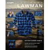 imageCQR Mens All Cotton Flannel Shirt Long Sleeve Casual Button Down Plaid Shirt Brushed Soft Outdoor Tactical Work ShirtsPlaid Classic Blue