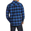 imageCQR Mens All Cotton Flannel Shirt Long Sleeve Casual Button Down Plaid Shirt Brushed Soft Outdoor Tactical Work ShirtsPlaid Classic Blue