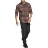 imageCQR Mens All Cotton Flannel Shirt Long Sleeve Casual Button Down Plaid Shirt Brushed Soft Outdoor Tactical Work ShirtsPlaid Dakota Grey