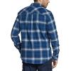 imageCQR Mens All Cotton Flannel Shirt Long Sleeve Casual Button Down Plaid Shirt Brushed Soft Outdoor Tactical Work ShirtsPlaid Deep Ocean