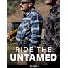 imageCQR Mens All Cotton Flannel Shirt Long Sleeve Casual Button Down Plaid Shirt Brushed Soft Outdoor Tactical Work ShirtsPlaid Deep Ocean