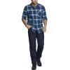 imageCQR Mens All Cotton Flannel Shirt Long Sleeve Casual Button Down Plaid Shirt Brushed Soft Outdoor Tactical Work ShirtsPlaid Deep Ocean
