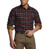 imageCQR Mens All Cotton Flannel Shirt Long Sleeve Casual Button Down Plaid Shirt Brushed Soft Outdoor Tactical Work ShirtsPlaid Holiday Mood