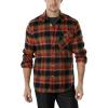 imageCQR Mens All Cotton Flannel Shirt Long Sleeve Casual Button Down Plaid Shirt Brushed Soft Outdoor Tactical Work ShirtsPlaid Orange Rust
