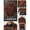 imageCQR Mens All Cotton Flannel Shirt Long Sleeve Casual Button Down Plaid Shirt Brushed Soft Outdoor Tactical Work ShirtsPlaid Orange Rust