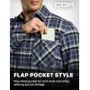 imageCQR Mens All Cotton Flannel Shirt Long Sleeve Casual Button Down Plaid Shirt Brushed Soft Outdoor Tactical Work ShirtsPlaid Prussian Blue