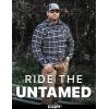 imageCQR Mens All Cotton Flannel Shirt Long Sleeve Casual Button Down Plaid Shirt Brushed Soft Outdoor Tactical Work ShirtsPlaid Prussian Blue