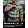 imageCQR Mens All Cotton Flannel Shirt Long Sleeve Casual Button Down Plaid Shirt Brushed Soft Outdoor Tactical Work ShirtsPlaid Seashore