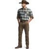 imageCQR Mens All Cotton Flannel Shirt Long Sleeve Casual Button Down Plaid Shirt Brushed Soft Outdoor Tactical Work ShirtsPlaid Seashore