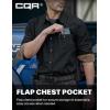 imageCQR Mens All Cotton Flannel Shirt Long Sleeve Casual Button Down Plaid Shirt Brushed Soft Outdoor Tactical Work ShirtsSolid Black