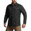 imageCQR Mens All Cotton Flannel Shirt Long Sleeve Casual Button Down Plaid Shirt Brushed Soft Outdoor Tactical Work ShirtsSolid Black