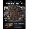 imageCQR Mens All Cotton Flannel Shirt Long Sleeve Casual Button Down Plaid Shirt Brushed Soft Outdoor Tactical Work ShirtsSolid Dark Brown