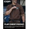 imageCQR Mens All Cotton Flannel Shirt Long Sleeve Casual Button Down Plaid Shirt Brushed Soft Outdoor Tactical Work ShirtsSolid Dark Brown