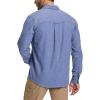 imageCQR Mens All Cotton Flannel Shirt Long Sleeve Casual Button Down Plaid Shirt Brushed Soft Outdoor Tactical Work ShirtsSolid French Blue