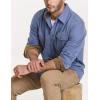 imageCQR Mens All Cotton Flannel Shirt Long Sleeve Casual Button Down Plaid Shirt Brushed Soft Outdoor Tactical Work ShirtsSolid French Blue