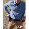 imageCQR Mens All Cotton Flannel Shirt Long Sleeve Casual Button Down Plaid Shirt Brushed Soft Outdoor Tactical Work ShirtsSolid French Blue