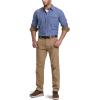 imageCQR Mens All Cotton Flannel Shirt Long Sleeve Casual Button Down Plaid Shirt Brushed Soft Outdoor Tactical Work ShirtsSolid French Blue