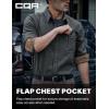 imageCQR Mens All Cotton Flannel Shirt Long Sleeve Casual Button Down Plaid Shirt Brushed Soft Outdoor Tactical Work ShirtsSolid Grey