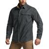 imageCQR Mens All Cotton Flannel Shirt Long Sleeve Casual Button Down Plaid Shirt Brushed Soft Outdoor Tactical Work ShirtsSolid Grey