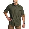 imageCQR Mens All Cotton Flannel Shirt Long Sleeve Casual Button Down Plaid Shirt Brushed Soft Outdoor Tactical Work ShirtsSolid Hunter Green