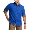 imageCQR Mens All Cotton Flannel Shirt Long Sleeve Casual Button Down Plaid Shirt Brushed Soft Outdoor Tactical Work ShirtsSolid Lapis Blue