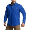 imageCQR Mens All Cotton Flannel Shirt Long Sleeve Casual Button Down Plaid Shirt Brushed Soft Outdoor Tactical Work ShirtsSolid Lapis Blue