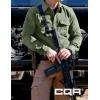 imageCQR Mens All Cotton Flannel Shirt Long Sleeve Casual Button Down Plaid Shirt Brushed Soft Outdoor Tactical Work ShirtsSolid Moss Green