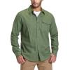 imageCQR Mens All Cotton Flannel Shirt Long Sleeve Casual Button Down Plaid Shirt Brushed Soft Outdoor Tactical Work ShirtsSolid Moss Green