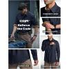 imageCQR Mens All Cotton Flannel Shirt Long Sleeve Casual Button Down Plaid Shirt Brushed Soft Outdoor Tactical Work ShirtsSolid Navy