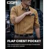 imageCQR Mens All Cotton Flannel Shirt Long Sleeve Casual Button Down Plaid Shirt Brushed Soft Outdoor Tactical Work ShirtsSolid Wheat Brown