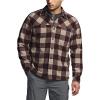 imageCQR Mens Long Sleeve Heavyweight Fleece Shirts Plaid Button Up Shirt Warm Outdoor Casual Shirt with PocketsBush Blend Country Wine