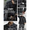 imageCQR Mens Long Sleeve Heavyweight Fleece Shirts Plaid Button Up Shirt Warm Outdoor Casual Shirt with PocketsBush Blend Fog Grey
