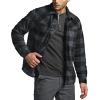 imageCQR Mens Long Sleeve Heavyweight Fleece Shirts Plaid Button Up Shirt Warm Outdoor Casual Shirt with PocketsBush Blend Fog Grey