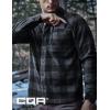 imageCQR Mens Long Sleeve Heavyweight Fleece Shirts Plaid Button Up Shirt Warm Outdoor Casual Shirt with PocketsBush Blend Fog Grey