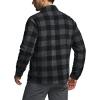 imageCQR Mens Long Sleeve Heavyweight Fleece Shirts Plaid Button Up Shirt Warm Outdoor Casual Shirt with PocketsBush Blend Fog Grey