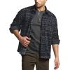 imageCQR Mens Long Sleeve Heavyweight Fleece Shirts Plaid Button Up Shirt Warm Outdoor Casual Shirt with PocketsBush Blend Uncharted Black