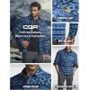 imageCQR Mens Long Sleeve Heavyweight Fleece Shirts Plaid Button Up Shirt Warm Outdoor Casual Shirt with PocketsBush Blend Uncharted Blue