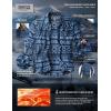imageCQR Mens Long Sleeve Heavyweight Fleece Shirts Plaid Button Up Shirt Warm Outdoor Casual Shirt with PocketsBush Blend Uncharted Blue