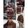 imageCQR Mens Long Sleeve Heavyweight Fleece Shirts Plaid Button Up Shirt Warm Outdoor Casual Shirt with PocketsBush Blend Wild Autumn