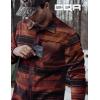 imageCQR Mens Long Sleeve Heavyweight Fleece Shirts Plaid Button Up Shirt Warm Outdoor Casual Shirt with PocketsBush Blend Wild Autumn