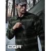 imageCQR Mens Long Sleeve Heavyweight Fleece Shirts Plaid Button Up Shirt Warm Outdoor Casual Shirt with PocketsBush Blend Wild Forest