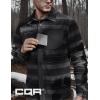imageCQR Mens Long Sleeve Heavyweight Fleece Shirts Plaid Button Up Shirt Warm Outdoor Casual Shirt with PocketsBush Blend Wild Shadow