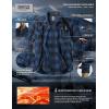 imageCQR Mens Long Sleeve Heavyweight Fleece Shirts Plaid Button Up Shirt Warm Outdoor Casual Shirt with PocketsBush Blend Wind Blue