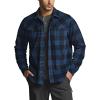 imageCQR Mens Long Sleeve Heavyweight Fleece Shirts Plaid Button Up Shirt Warm Outdoor Casual Shirt with PocketsBush Blend Wind Blue