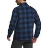 imageCQR Mens Long Sleeve Heavyweight Fleece Shirts Plaid Button Up Shirt Warm Outdoor Casual Shirt with PocketsBush Blend Wind Blue