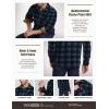 imageCQR Mens Long Sleeve Heavyweight Fleece Shirts Plaid Button Up Shirt Warm Outdoor Casual Shirt with PocketsOne Pocket Blue